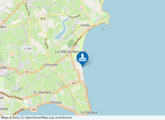 Grouville Beach on the map