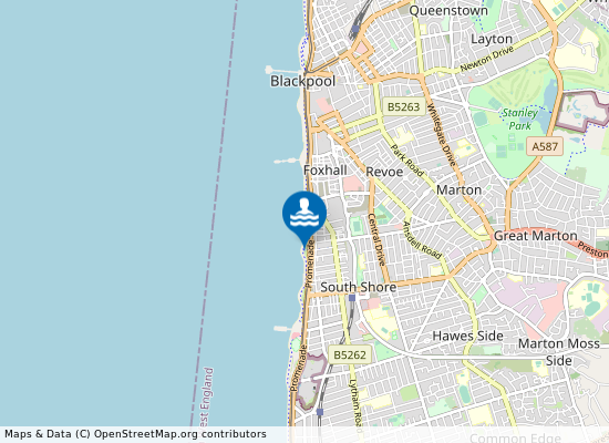 Blackpool Central on the map
