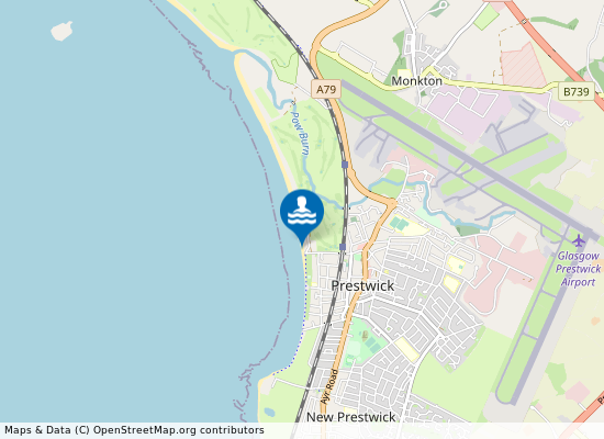 Prestwick Beach on the map