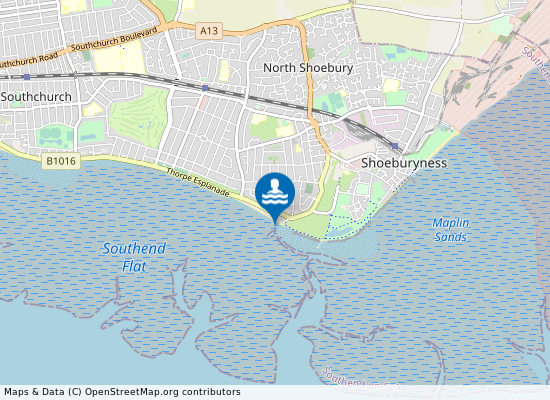 Shoeburyness on the map